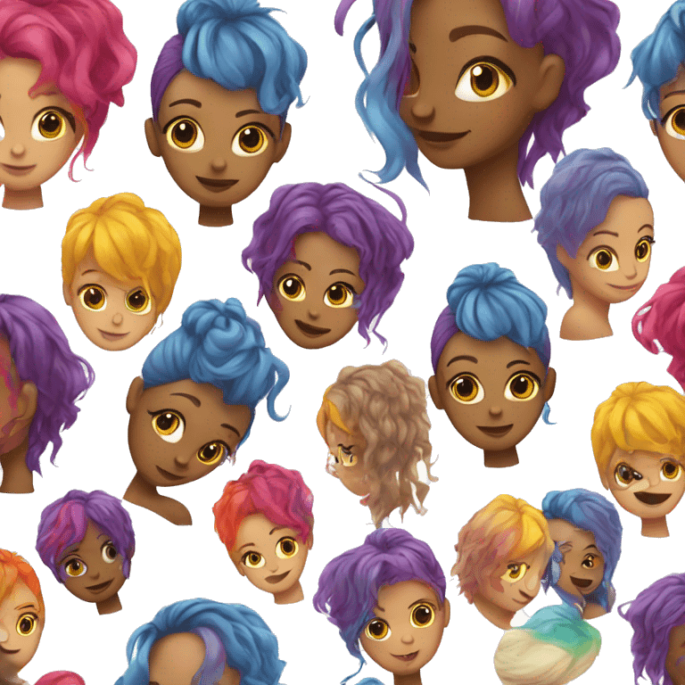 colorful hair girl emoji