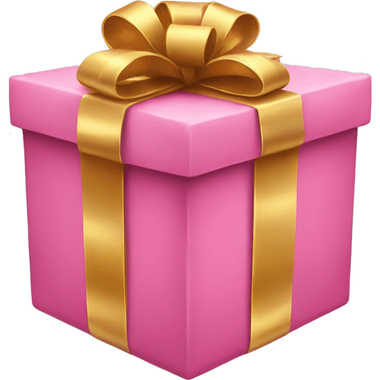 Pink present with gold bow  emoji