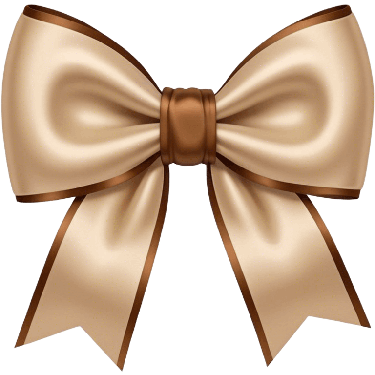 Beige satin brown bow emoji