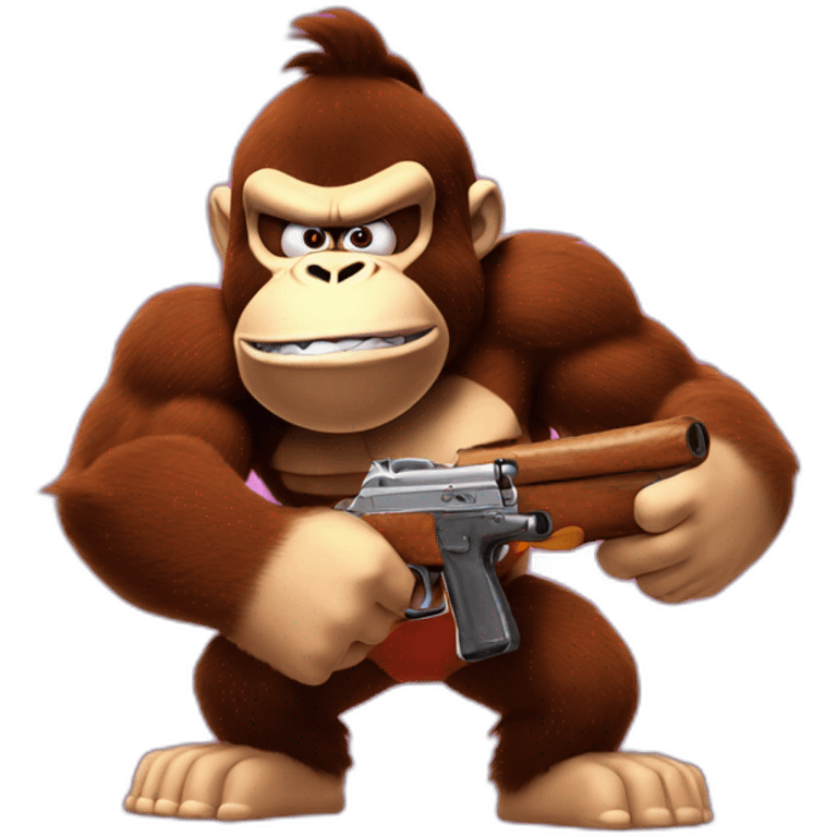 donkey kong with a gun emoji