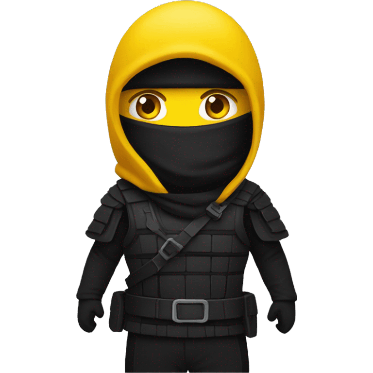 only one normal emoji 😍 like a ninja style- colors black, red, yellow like german flag emoji