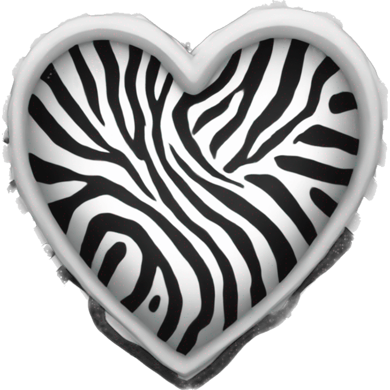 White heart with zebra stripes emoji