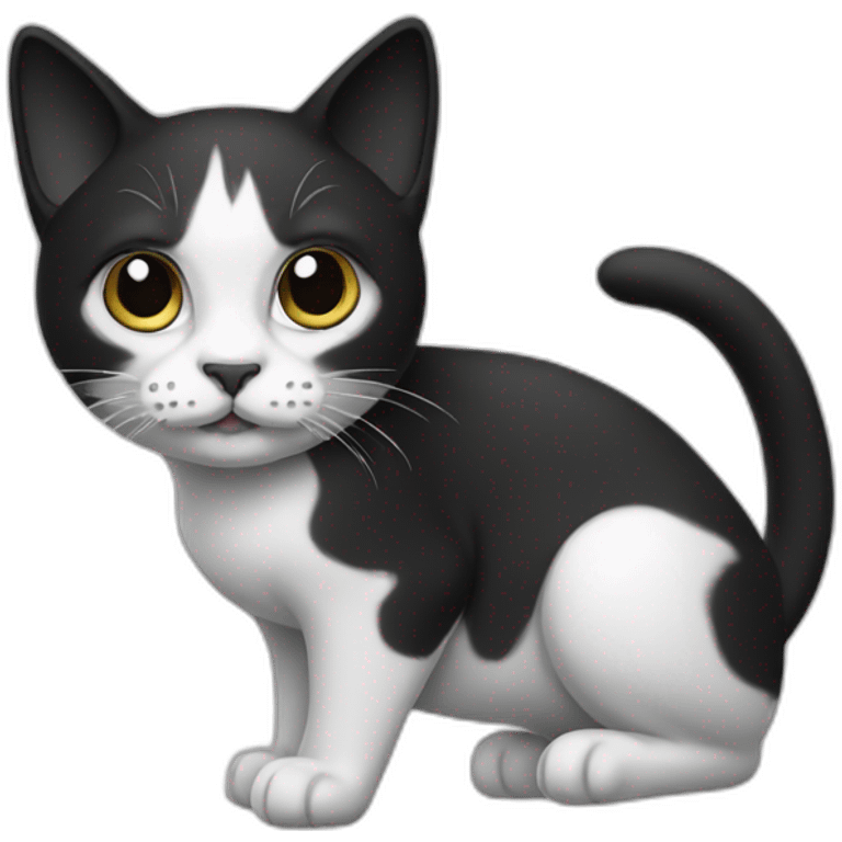 Cat black white emoji