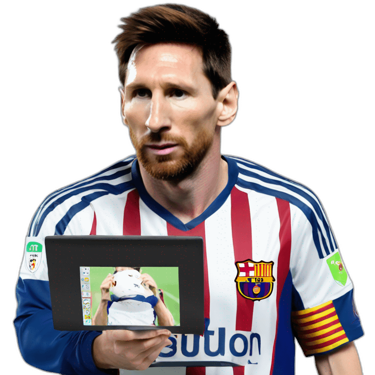 lionel messi con la pc emoji