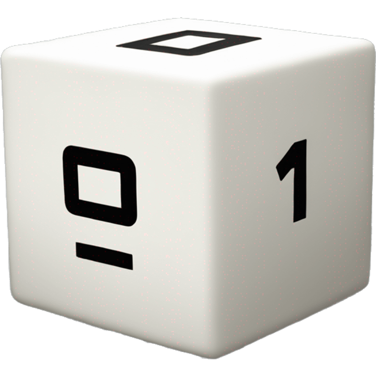 Create an emoji of a cube-shaped object with number 0 and 1 displayed on its surfaces, representing a matrix or data grid. emoji