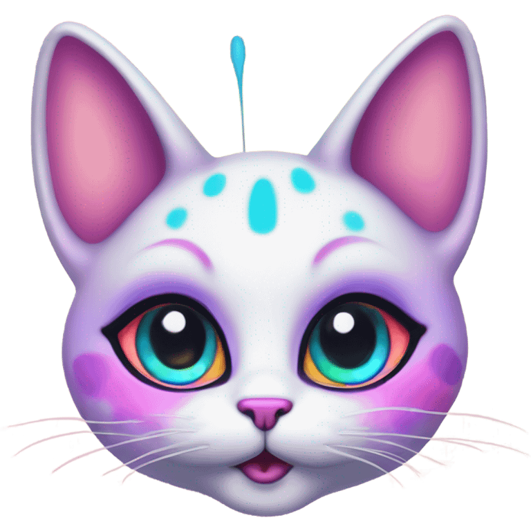 Lisa frank alien cat with antennas ￼ emoji