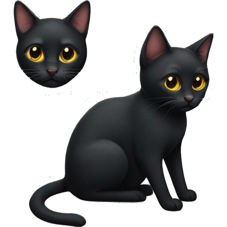 Two black cats  emoji