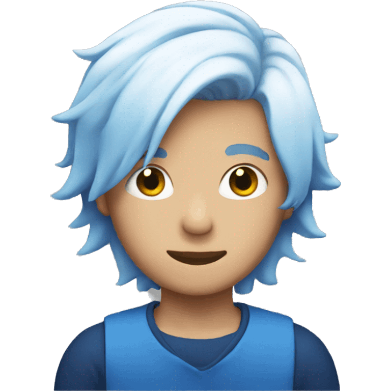 A boy with white and blue hair  emoji