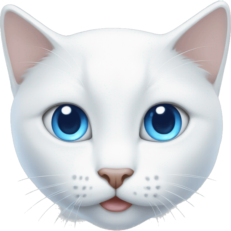 White cat with blue eyes emoji