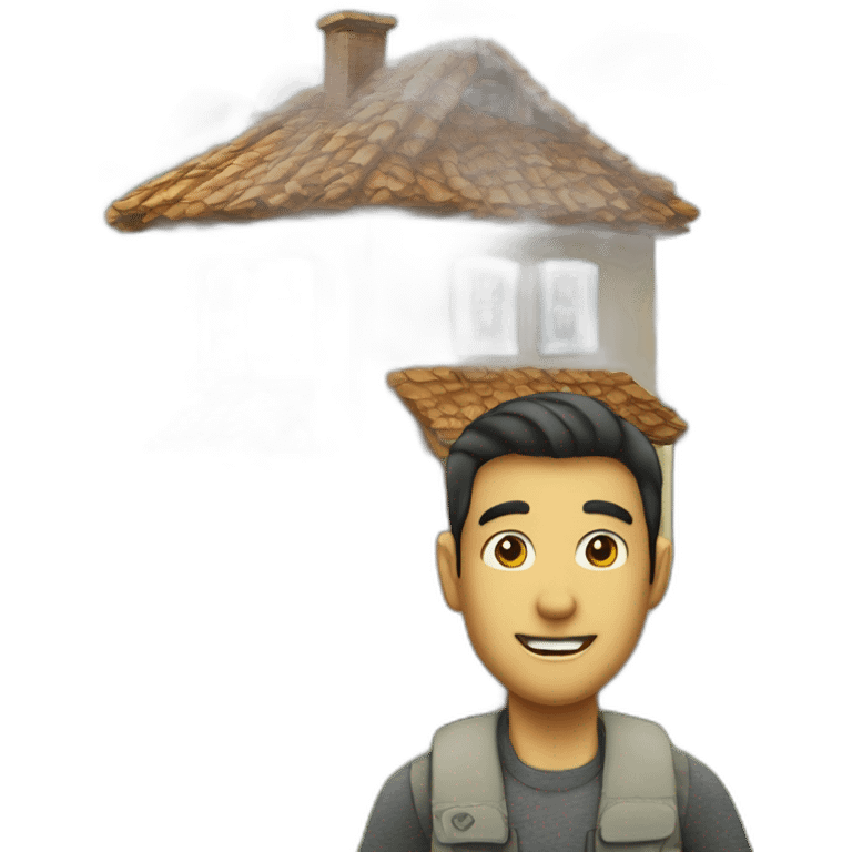 Homme sur une maison emoji