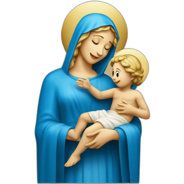 Madona with child jesus blue clothes emoji