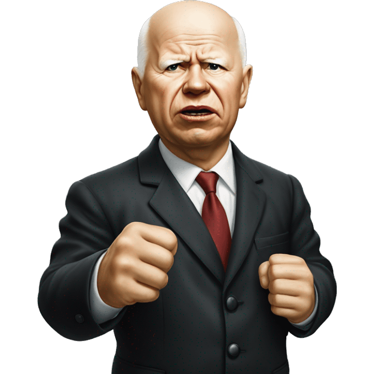 Khrushchev photorealistic threatens with his fist emoji