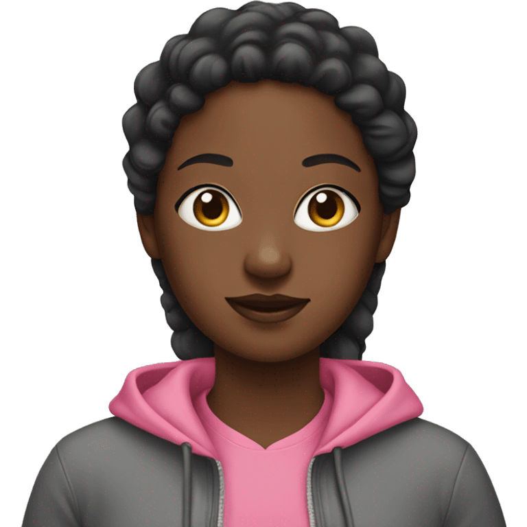 Black girl wearing pink hoodie emoji