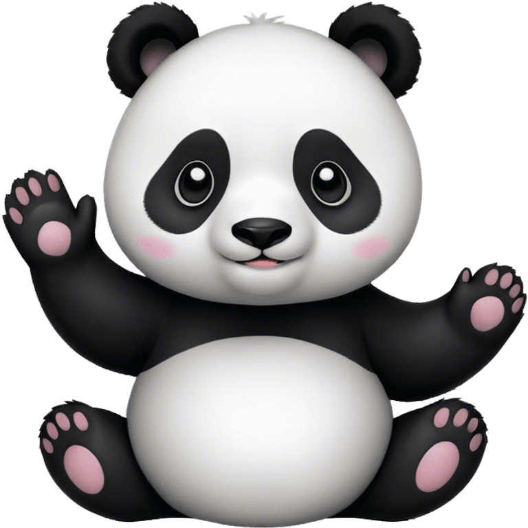 Pregnant panda waving emoji