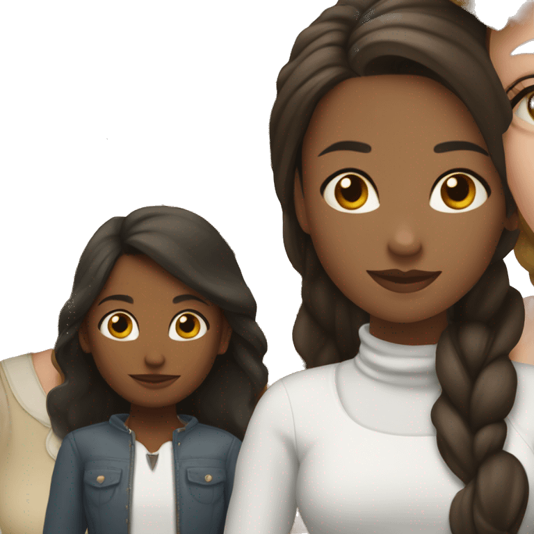 White, brunette, mom next to, black, small girl  emoji