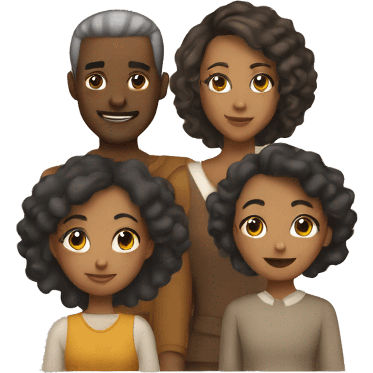 Thanksgiving mixed race family emoji