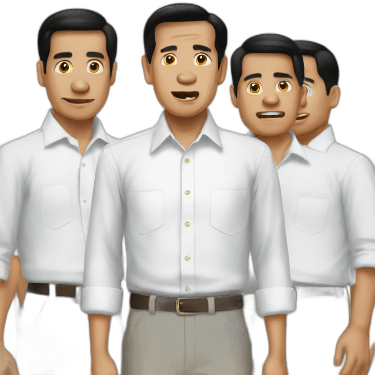 Jokowi white shirt shock emoji