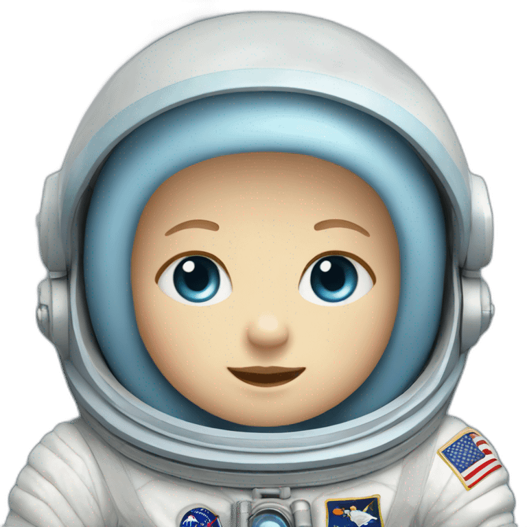 white baby blue eyes astronaut body emoji