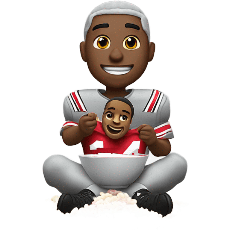 Ohio state football player eating lucky charms emoji