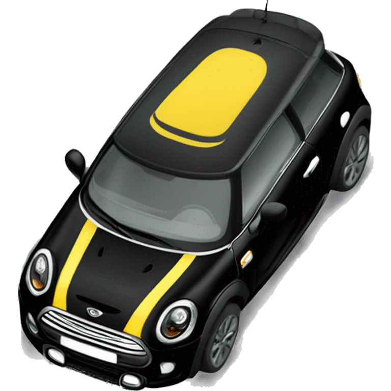 Black mini cooper f56 with yellow mirror  emoji