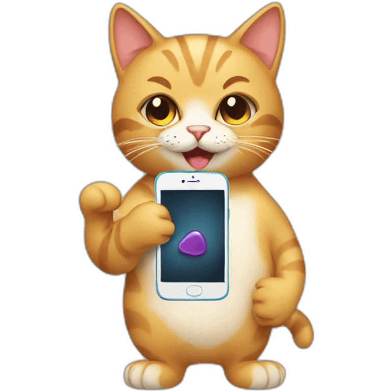 cat holding phone emoji