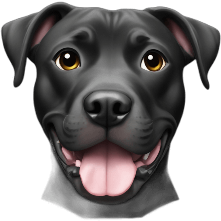 Pitbull lab mix black emoji