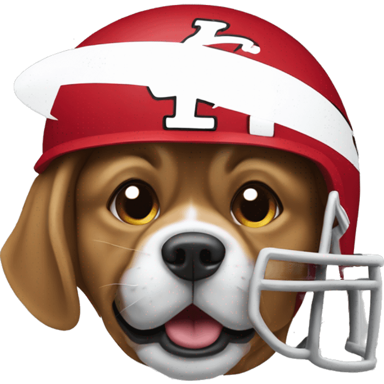 dog with a kansas chiefs helmet emoji