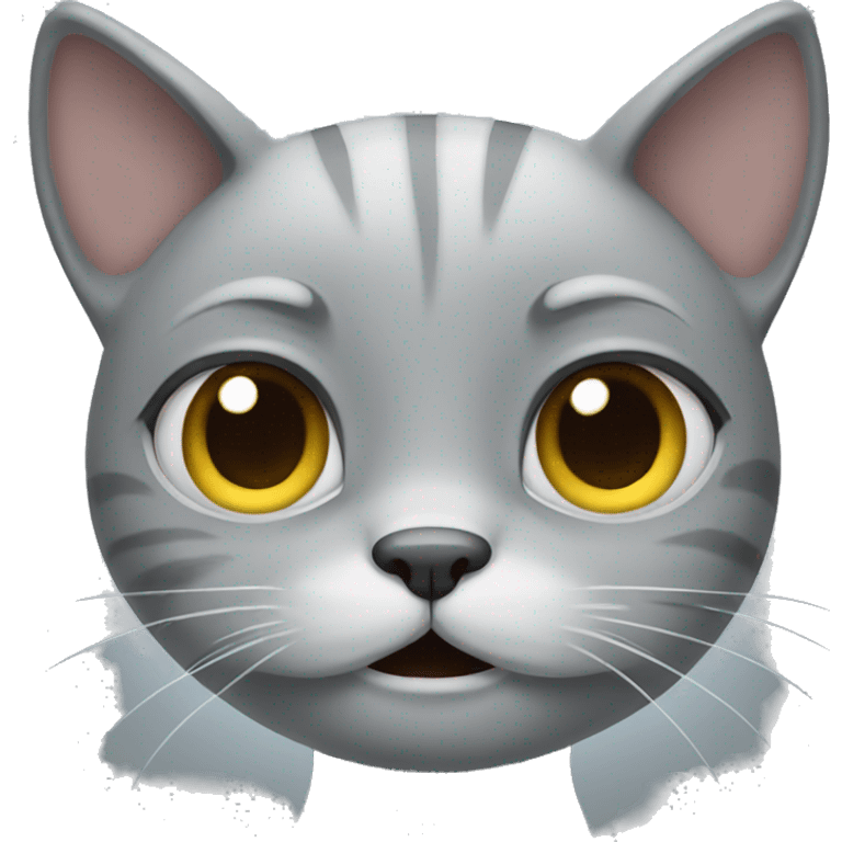 Crying grey cat emoji