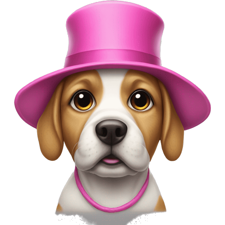 rainbow dog with pink hat emoji