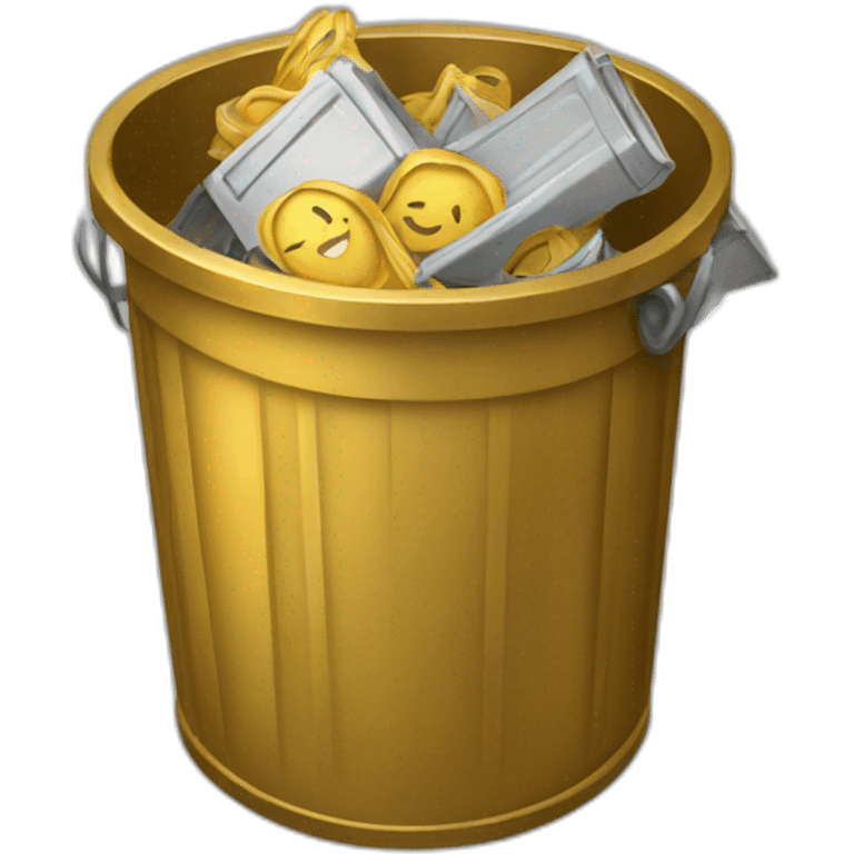 golden trash can emoji