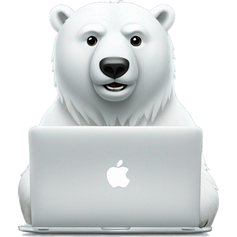 polar bear with macbook emoji