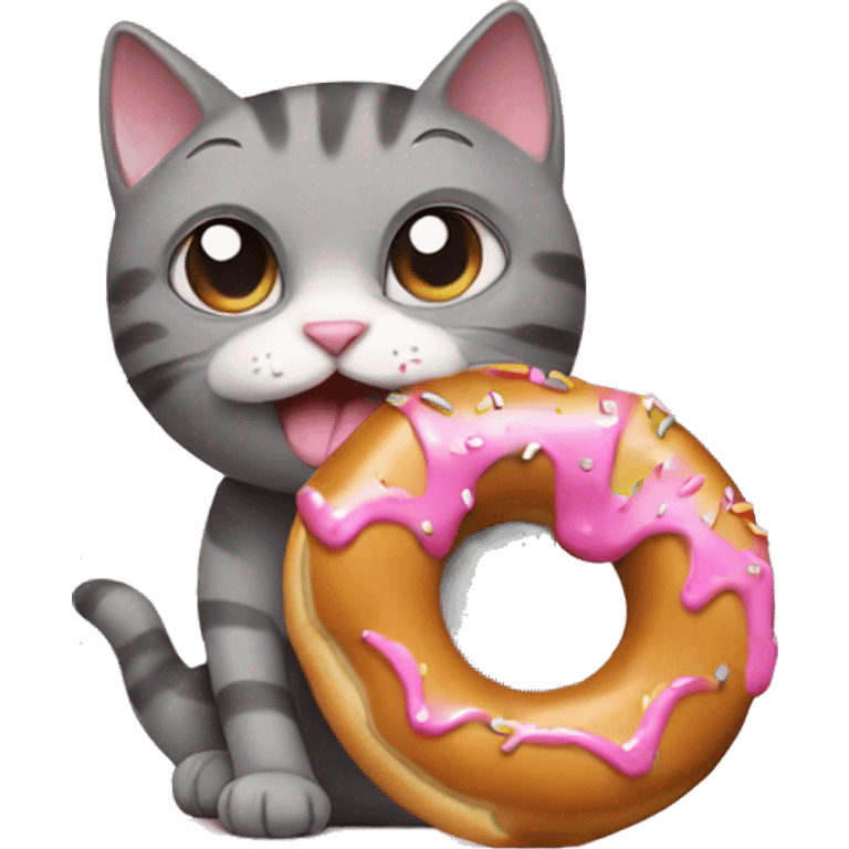 cat eating donut emoji