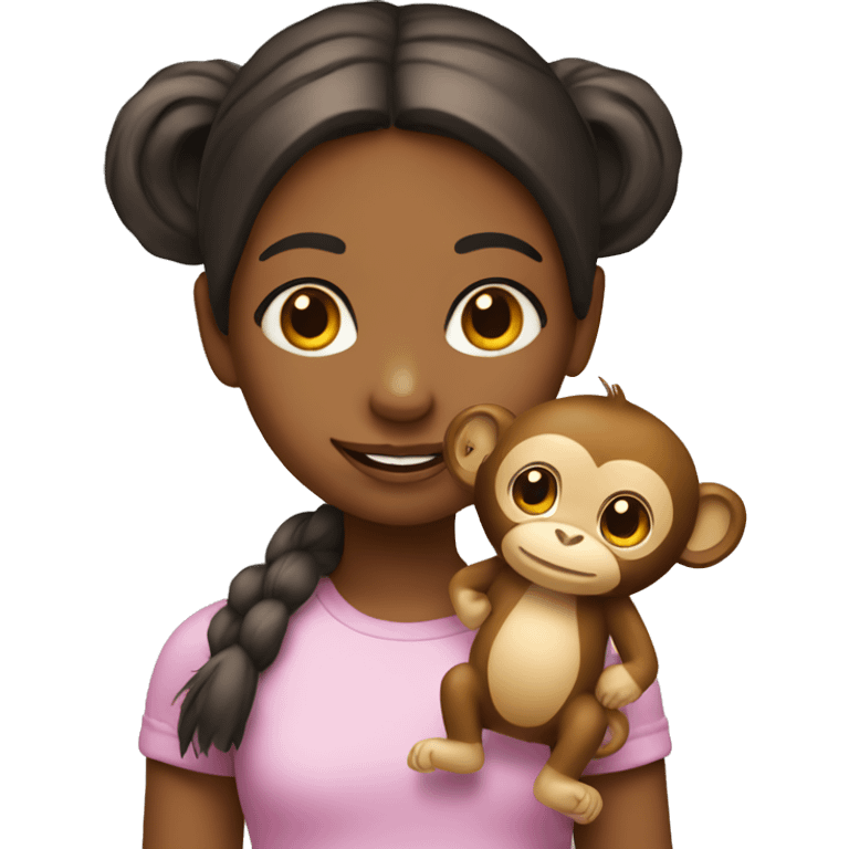 Girl with a monkey toy emoji