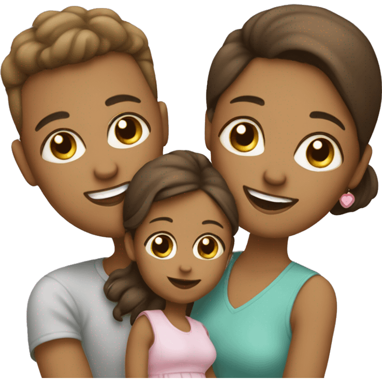 Family of 3 with a baby girl emoji