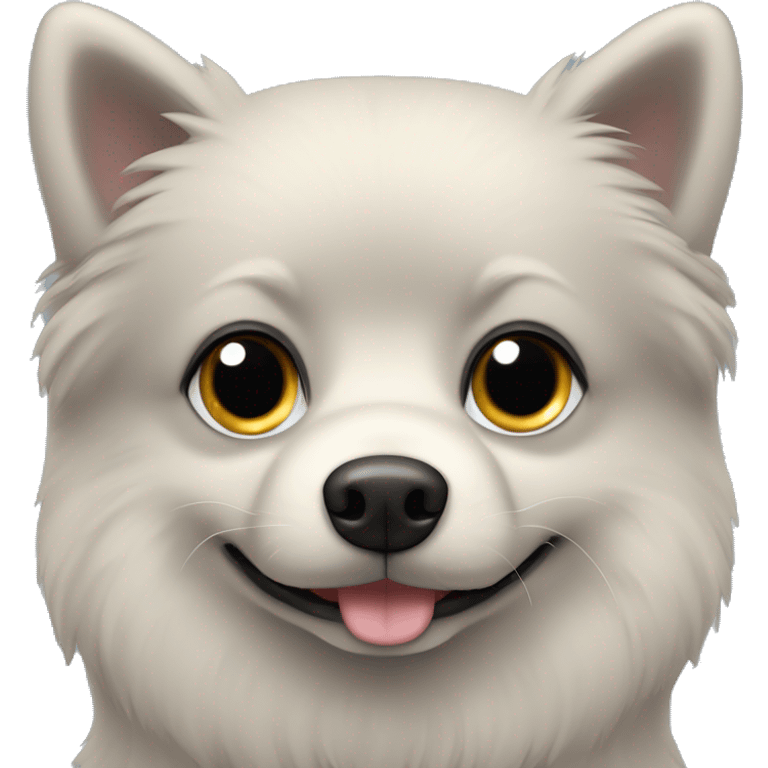 Black spitz Dog breed with cute eyes  emoji