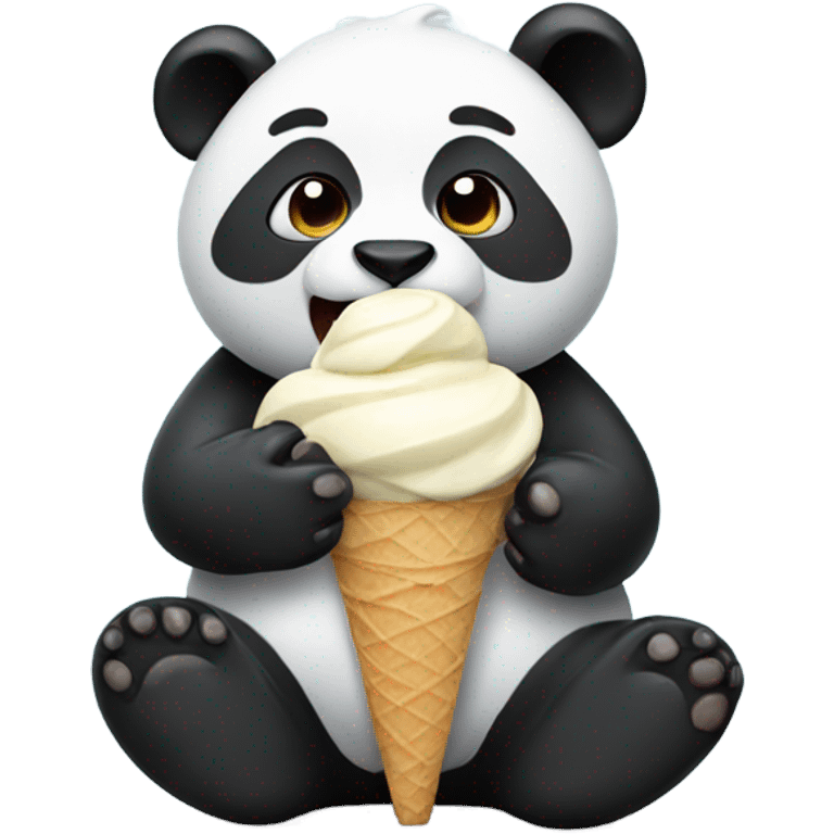 Panda eating ice cream emoji