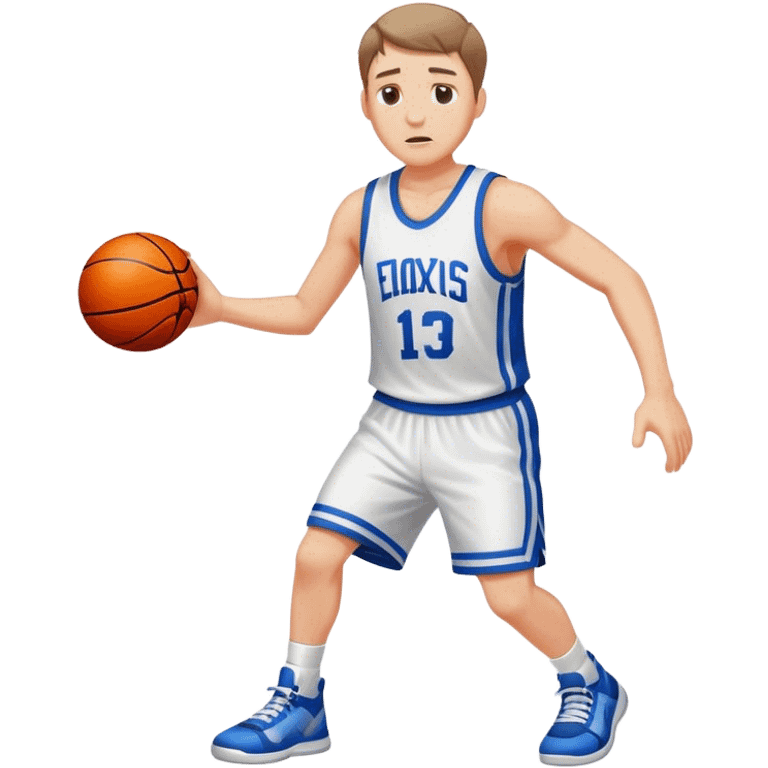 White guy playing basketball emoji