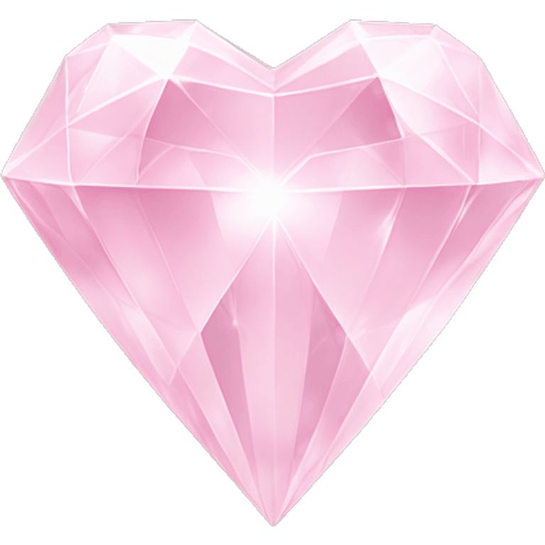 Pastel pink diamond crystal heart with emoji