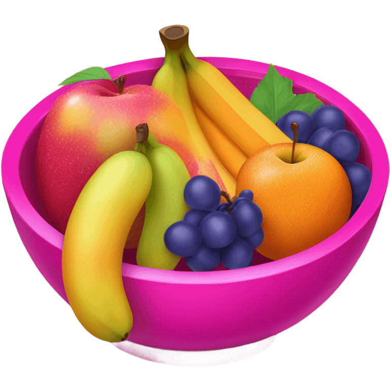 Hot pink glitter bowl of fruit  emoji