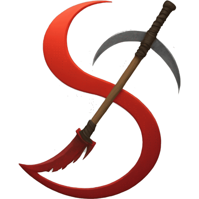 Scythe and red moon  emoji