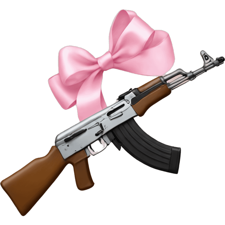 Ak47 with a light pink bow emoji