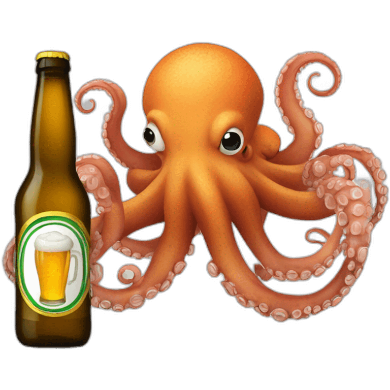 octopus with a bottle of beer emoji