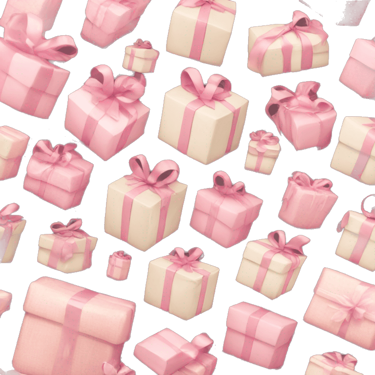 pink and cream christmas presents emoji