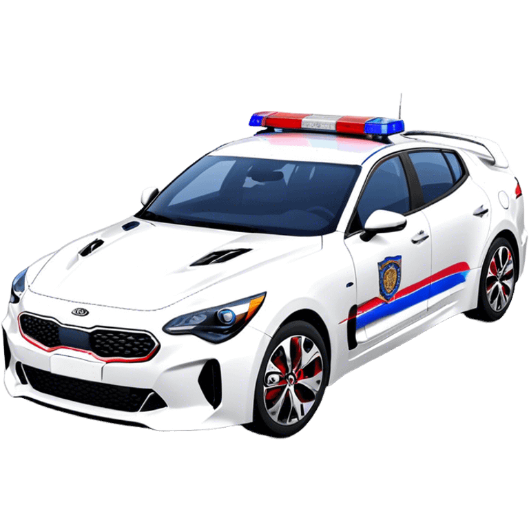 Police Car - Kia Stinger (Model Year: 2018) (Iconic Colour: White with blue and red markings) emoji