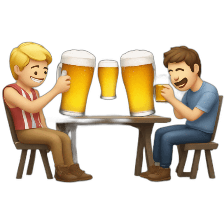 drinking beer with friends emoji