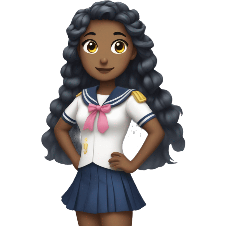 magical girl in sailor uniform olive skin emoji