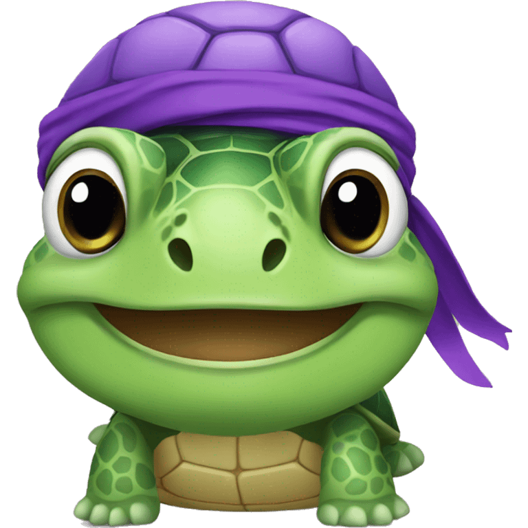 turtle with purple head band emoji