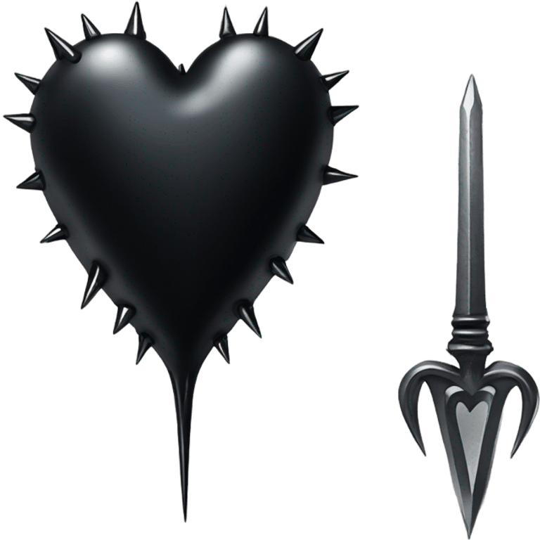 Gothic black heart with nail through it  emoji