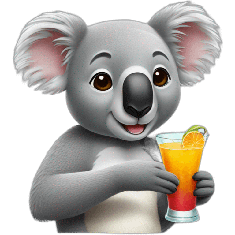 Koala drinking cocktail emoji