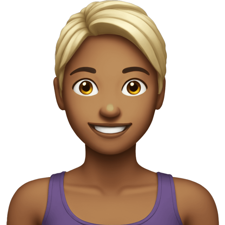 smiling girl in tank top emoji